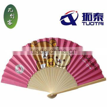 cheap paper bamboo fan for gift for home decoration