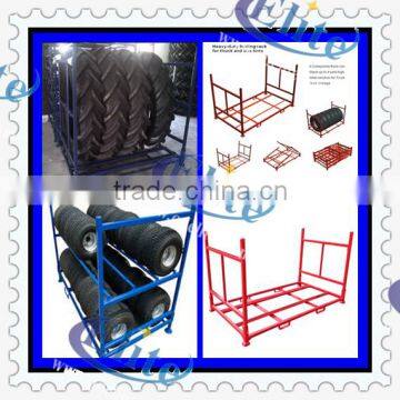 mobile semi trailer spare tire rack for warehouse