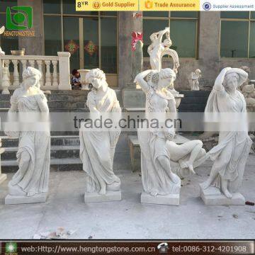 Stone Garden Products Type Hand Carved Life Size Marble Four Season Woman Snow White Statue