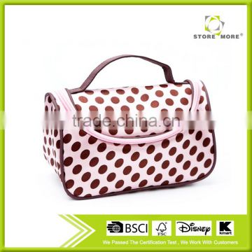 Store More Pink Dot Pattern Travel Toiletry Bag Organizer