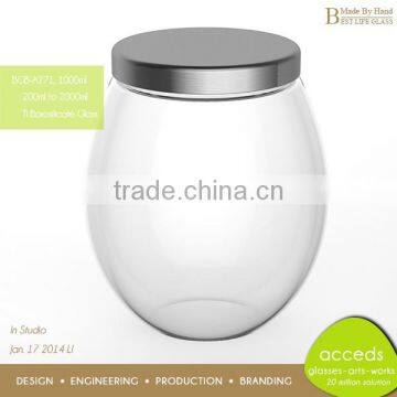 Heat Resisitant OEM/ODM Handblown Novelty Borosilicate Glass Canister photo-5