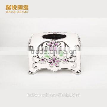 Stock Ceramic Tissue Paper Box/tissue Box in Stock Golden Color