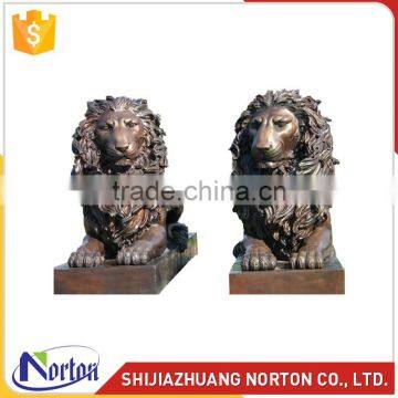 Garden solid casting antique life size bronze lion sculpture NTBA-L313A