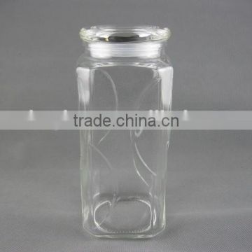 1200ml clear big glass bottle with lid