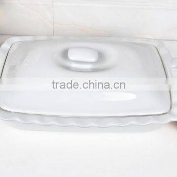 15.5" Square Porcelain Baking Tray With Lid photo-2