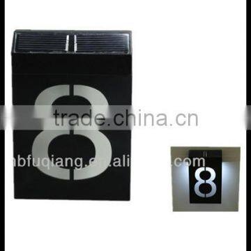 FQ-525 New concise design led address lights solar doorplate with solar house numbers light