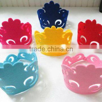 2017 New Product Hot Sale Wholesale China Handmade Party Supply Girl Design Felt Princess Polyester Wedding Headband Tiara Crown photo-1