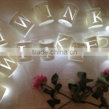 Personalised Paper Lantern Fairy Lights 20 LED lights string