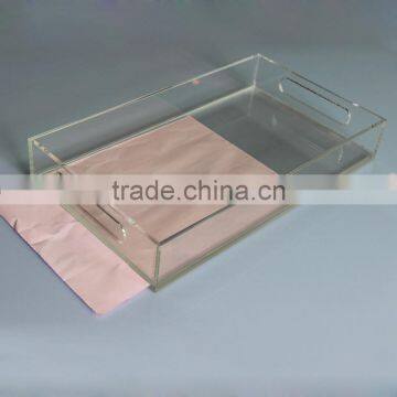 Lucite Tray Clear Rectangle Acrylic Tray With Paper photo-5