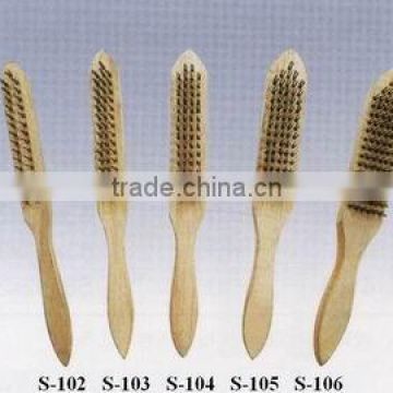 IB-WB-003 Wooden Handle Zinc Steel Wire Brush,Industrial Brush