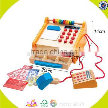 Wholesale Baby Wooden Pretend Cash Register Fashion Kid Wooden Pretend Cash Register Wooden Pretend Cash Register W10A037 photo-2