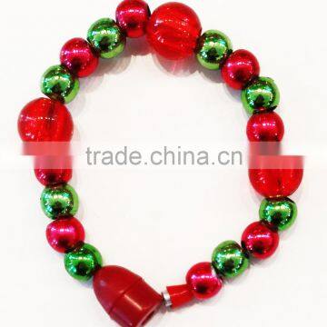 Customized plastic led charm colorful beads light flashing bracelet