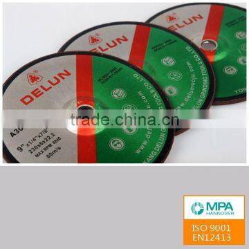 MPA EN12413 9'' cutter wheel, cutter disc for cutting iron tube, steel