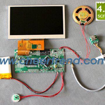 High Quality 4.3 Inch TFT LCD Video Module/video player /mini screen for DIY video brochure card,video greeting card