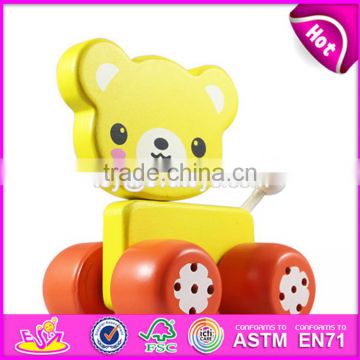 Top Sale Mini Animals Car Wooden Toys for 1 Year Old W04A049 photo-3