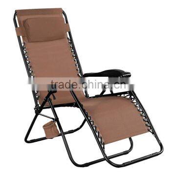 Factory supply the customized coffee zero gravity folding chair with the cup holder for relax for hot sale