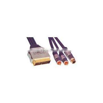 Scart cable Nickel- Plated Metal Shell.