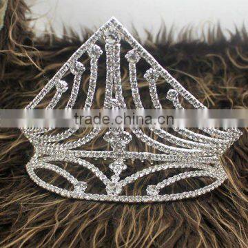 Silver Plated Alloy Rhinestone Fashion Accessories Wedding Hair Crown H172-083 photo-2