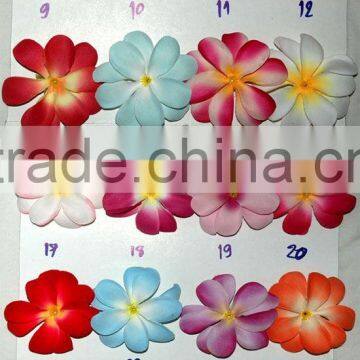 Flower head plumeria frangipani fabric 8 cm (3 inch) chart 1