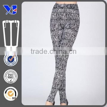 popular fashion black white striped printing leggings