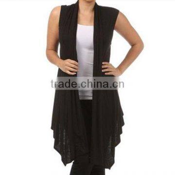 NEW WOMEN PLUS SIZE BLACK VEST Open Front Wrap Asymmetrical Sleeveless 1X 2X 3X