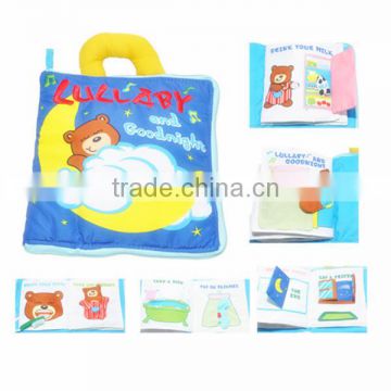 Factory Wholesale plush education kid toy cloth book animal story