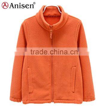 unisex fashion color kids spring zip up fleece jacket