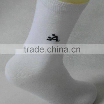 High Quality 100% Cotton White Socks With Logo photo-3
