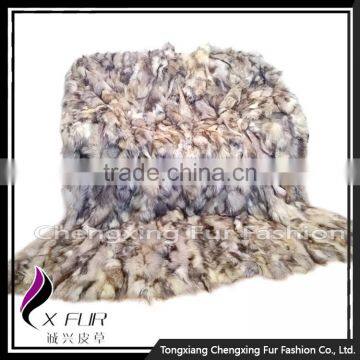 CX-D-85 Patchwork Fox Fur Throw Fur Blanket photo-2