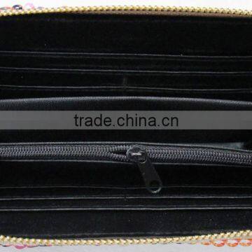 2017 Hot Vogue Sequin Classic Floral Canvas Cotton Latest Wallet photo-2