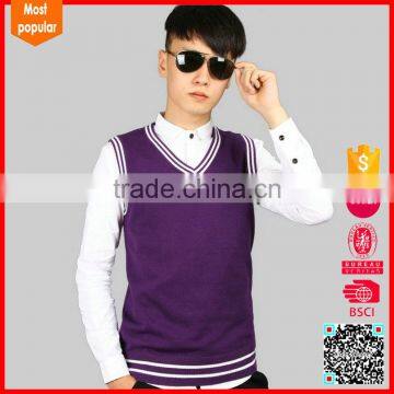 Fashion winter v neck cashmere vest men sweater