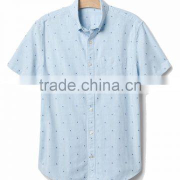 2016 Latest Design Fashion Bengal Stripe Short Sleeve Standard Fit Shirts photo-2