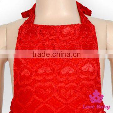 HYB129Yiwu Lovebaby Wholesale Heart Print Sleeveless Striped Back Ruffles for Valentine's Day Baby Romper Clothes Boutigue photo-2