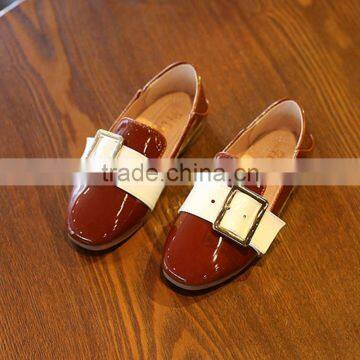 S17015A Retro Style Children Flat Casual Leather Shoes photo-3