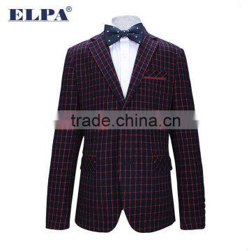 ELPA 2016 Style NXB0025 Boy Gender Plus Size Check Boy Blazer With Red Elbow Patch photo-5