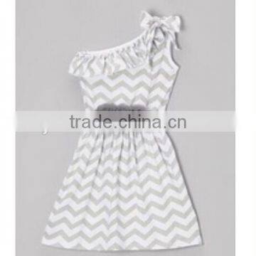 pink chevron summer one shoulder dress wholesale zigzag cotton princess dress girls chevron peasant dress