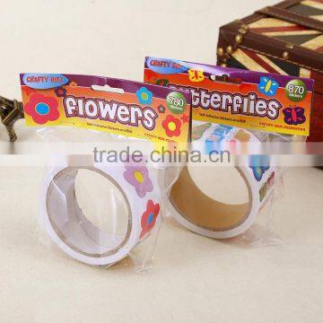 Coated art paper sticker children multicolor sticker carton color printing sticker roll packing