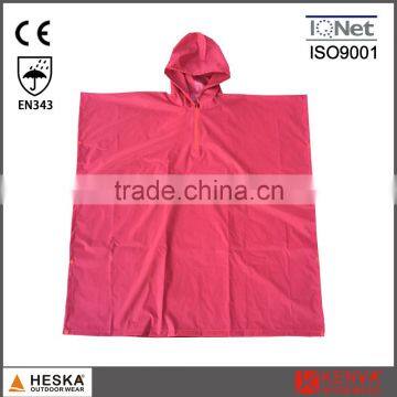 PVC ladies rain wear red adult rain poncho for women