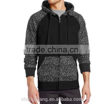 Custom Mens Long Sleeve Heather Contrast Two Color Sports Hoodies /sweatshirts HS00158 photo-3