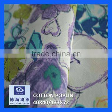 100 cotton poplin fabric dyed and printed fabric