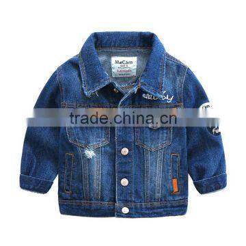 New style washing long sleeve boys kids denim jacket