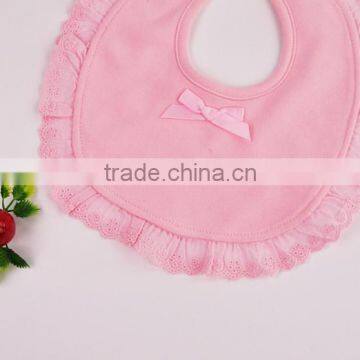 Wholesale 100% Cotton Waterproof Soft Cute Newborn Baby Bib Lace Ruffle Bib photo-3