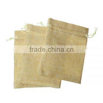 Wholesale Drawstring Rectangle Pale Yellow Burlap Jewelry Bags photo-3