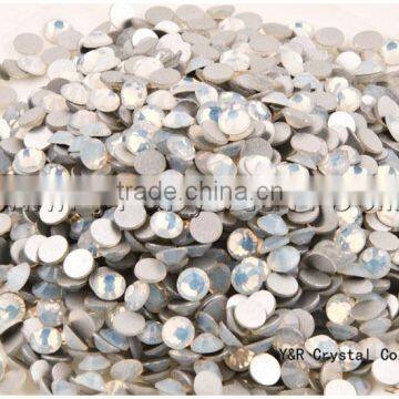 White Opal Nail Art Glass Rhinestone Silver Flat Back Rhinestones photo-2