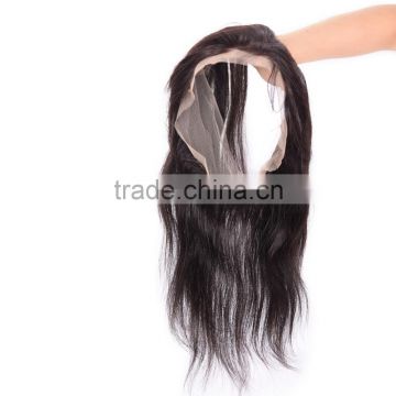 Brazilian Human Hair Kinky Straight lace frontal with 360 lace band