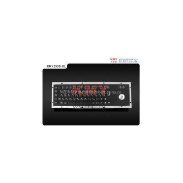 IP65 Kiosk Keyboard Metal Keyboard with Black Front Panel and Trackball (KMY299B-BL)