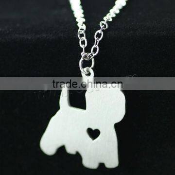 New stainless steel necklace dog shape animal pendant