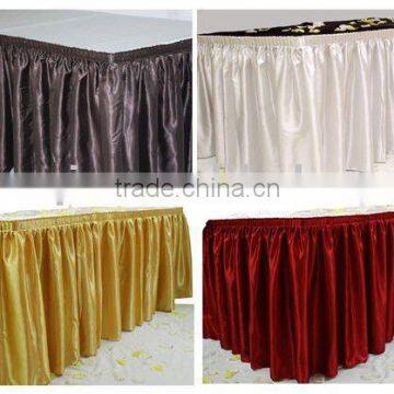 wedding table skirting satin box pleats table skirt