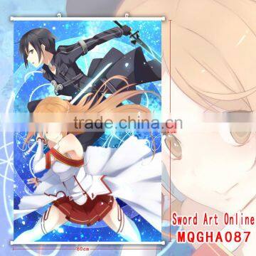 Anime Sword Art Online AsunaYuuki & Kirito Japanese Wallscrolls Popular Game Cosplay Wallscrolls 60*90CM