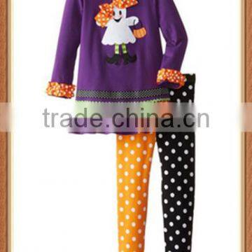 2015wholesale designer clothing for kids baby halloween outfits purple ghost tee shirt w pants baby winter clothes